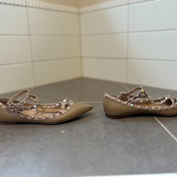 Valentino Garavani Rockstud Leather Flats Size EU 38.5 - Picture 4 of 7